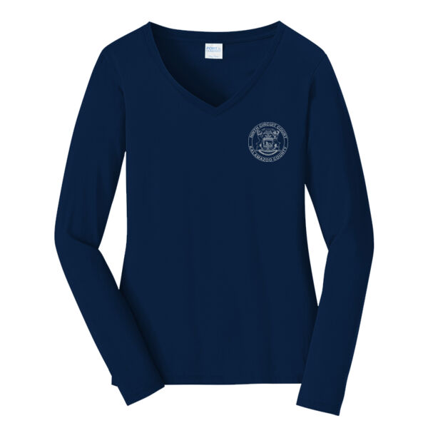 Port & Company® Women's Long Sleeve Fan Favorite™ V-Neck Tee Thumbnail