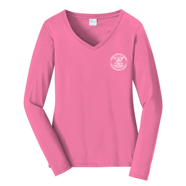 Port & Company® Women's Long Sleeve Fan Favorite™ V-Neck Tee Thumbnail